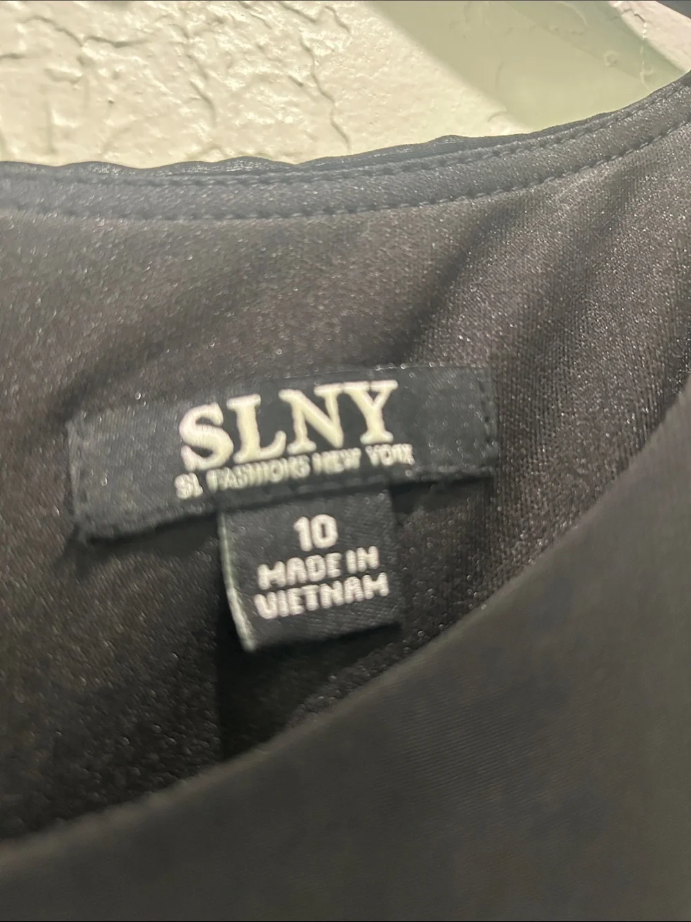 SLNY Black Wide-Leg Jumpsuit with Silver Embellished Overlay - Picture 2 of 9